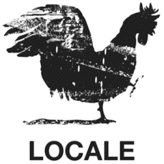 LOCALE trademark - black rooster silhouette with Locale underneath